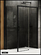 OTITEC - Porte de Douche avec Paroi Latérale (ouverture depuis l'angle) - 120 x 80 x 200 - NOIR MAT - PRIME - DROITE - vignette