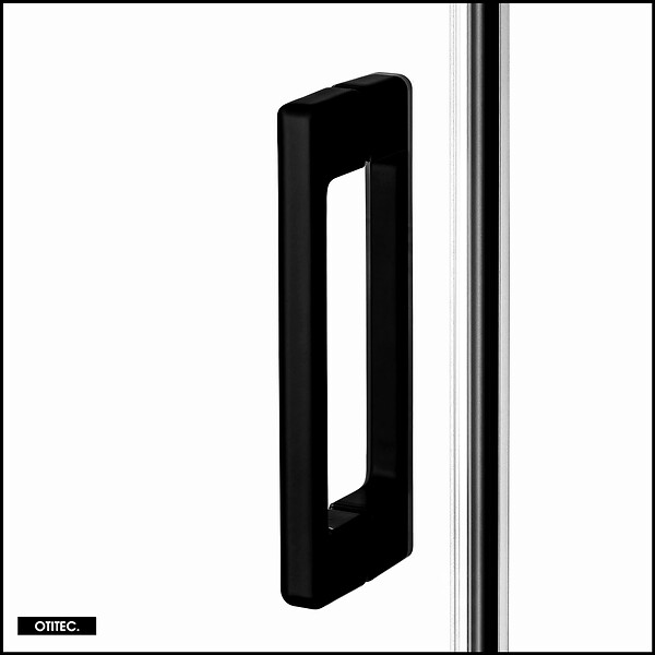 OTITEC - Porte de Douche avec Paroi Latérale (ouverture depuis l'angle) - 120 x 80 x 200 - NOIR MAT - PRIME - DROITE - large
