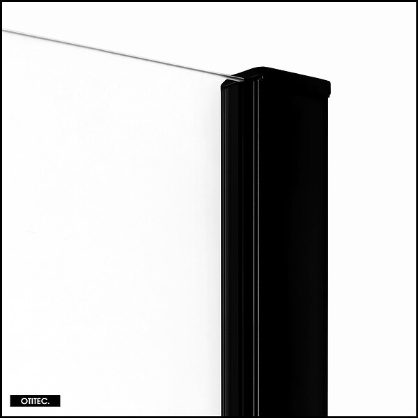 OTITEC - Porte de Douche avec Paroi Latérale (ouverture depuis l'angle) - 120 x 80 x 200 - NOIR MAT - PRIME - DROITE - large