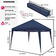 tectake - Tonnelle 3x3m  bleu - vignette