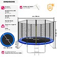 tectake - Trampoline modèle B Ø 396 cm, certifié GS pour un maximum de sécurité  noir/bleu - vignette
