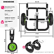 tectake - Chariot de transport pour planche de surf pliable, pour jusqu'à 2 planches  noir/vert - vignette