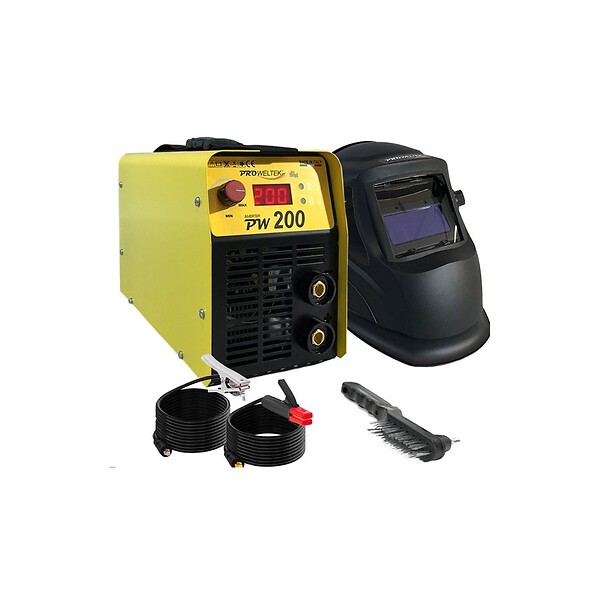 Proweltek - Poste à Souder Inverter à L'arc 200A PW200 Machine à Souder Numérique Soudure Acier Inox Fonte + Mallette