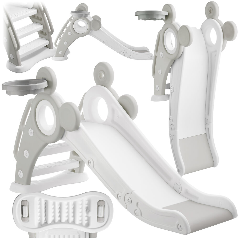 Toboggan+pliable+pour+enfants+avec+panier+de+basket+gris