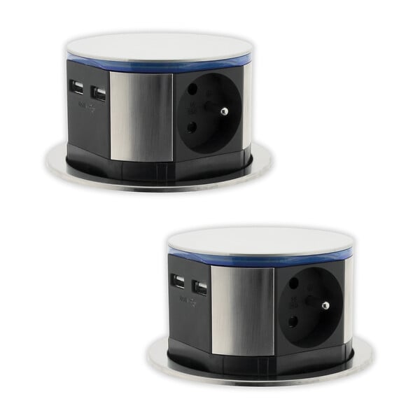 Bloc Prises Escamotable Avec 2 Prises 230V 2 Prises USB - Otio - Bloc