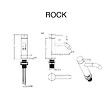 POALGI - Mitigeur de lavabo noir mat PVD Inox S304 série Rock - vignette