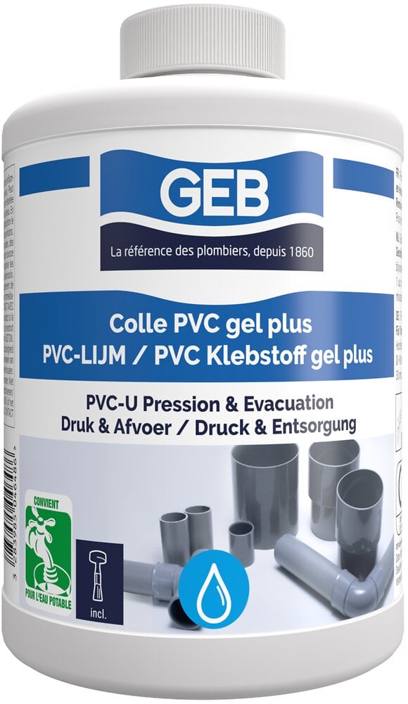 Colle+pvc+gel+plus+pot+plastique+1+l