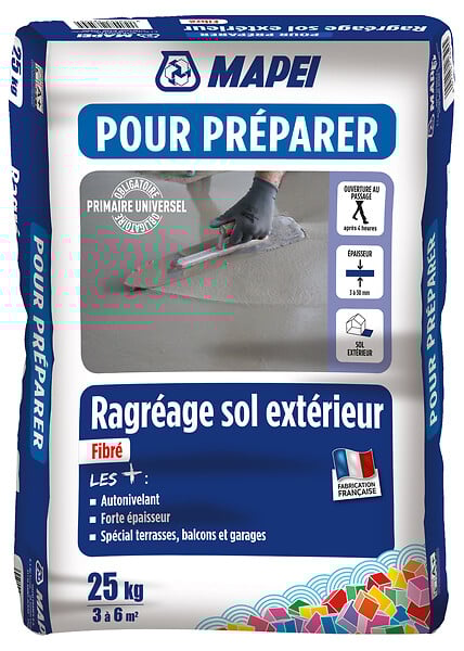 Ragréage sol extérieur fibre 25 kg MAPEI Brico Cash