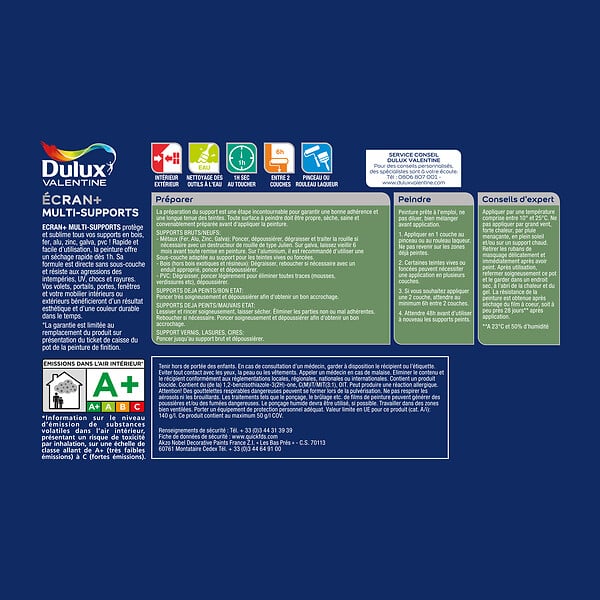 Dulux 500006 Matt Paint Pot 2.5 Litre Opal Blue 500006 Grey