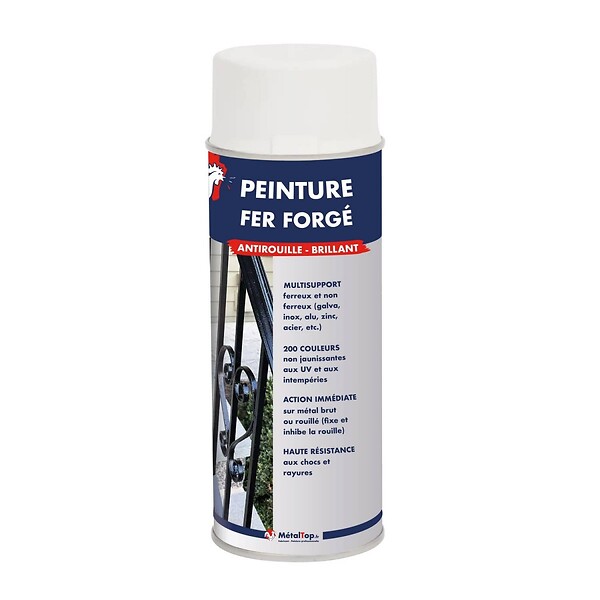 METALTOP - Peinture Fer Forge -  Pourpre signalisation - RAL 4006 - Bombe 400mL - large