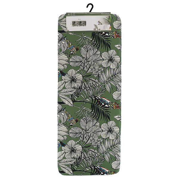 TENDANCE - Grand Tapis de salle de bain en Microfibre 45 x 120 cm déco Jungle Fever kaki - large