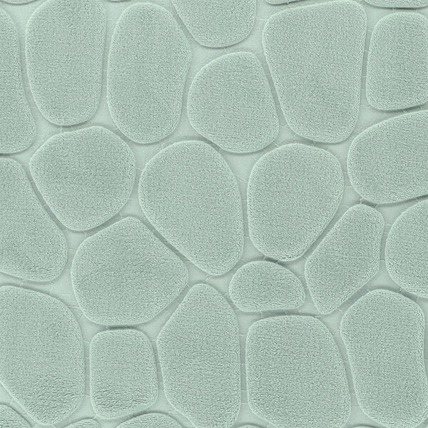 TENDANCE - Tapis de salle de bain Vert Eucalyptus en Microfibre à mémoire de forme 50 x 80 cm - large
