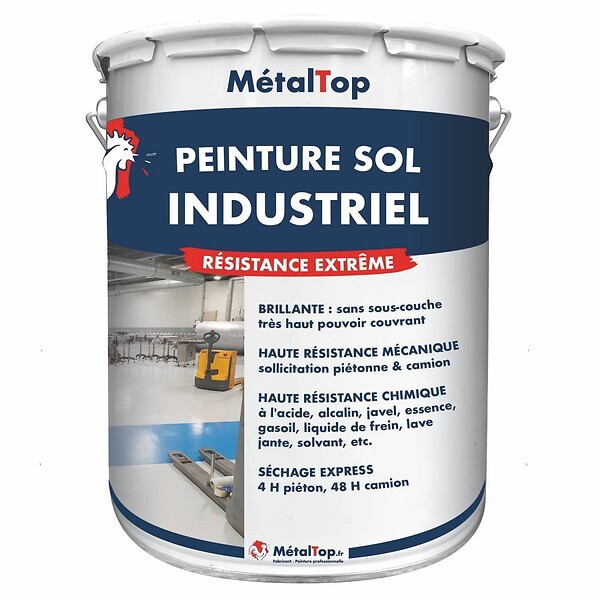 METALTOP - Peinture Sol Industriel -  Ivoire clair - Ton pierre - RAL 1015 - Pot 1L - large