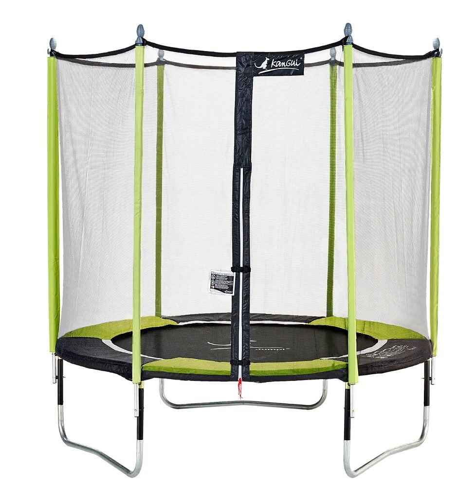 Kangui+-+Trampoline+de+jardin+244+cm+++filet+de+securite+JUMPI+Vert/Noir+250