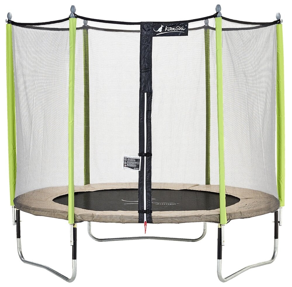Trampoline+de+jardin+305+cm+++filet+de+securite+JUMPI+Taupe/Vert+300
