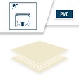 TECPLAST - Toile Pergola sans Oeillets 3x5 m Ivoire - Garantie 10 ans - XP640PR - Bache PVC étanche - Made in France - vignette