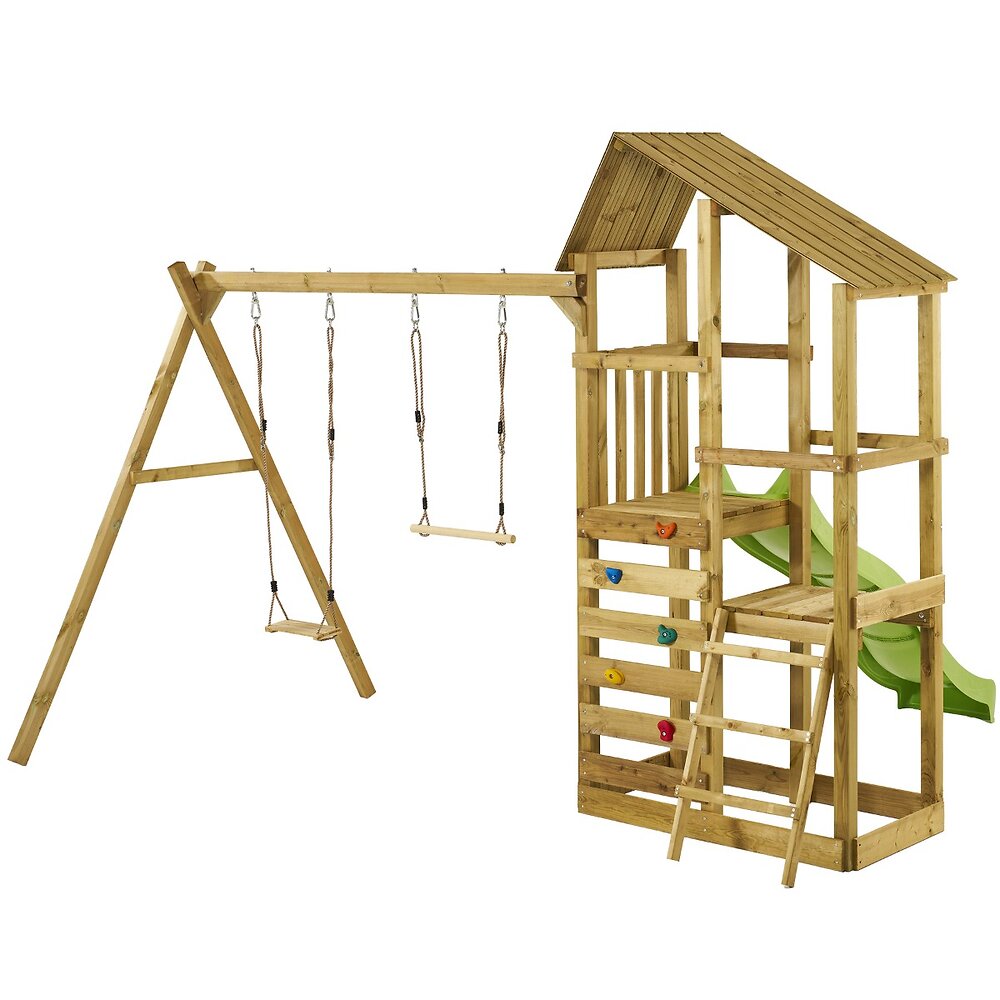 Tour+de+jeux+en+bois+WOUPI+–+Balancoire,+trapeze,+toboggan,+mur+escalade,+cabane