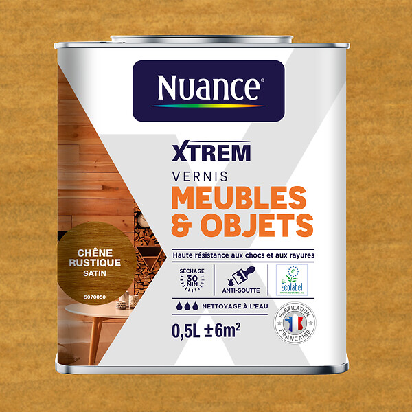 Vernis meubles et objets chêne rustique satin 0,5 L NUANCE | Bricomarché