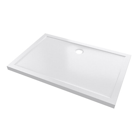 AURLANE - Receveur de douche extra-plat  - Blanc acrylique - L80xl120cm - vignette
