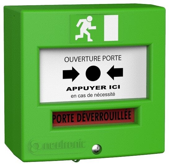 Declencheur+manuel+Vert+2+contacts+avec+capot+-+NEUTRONIC+-+4711V3C