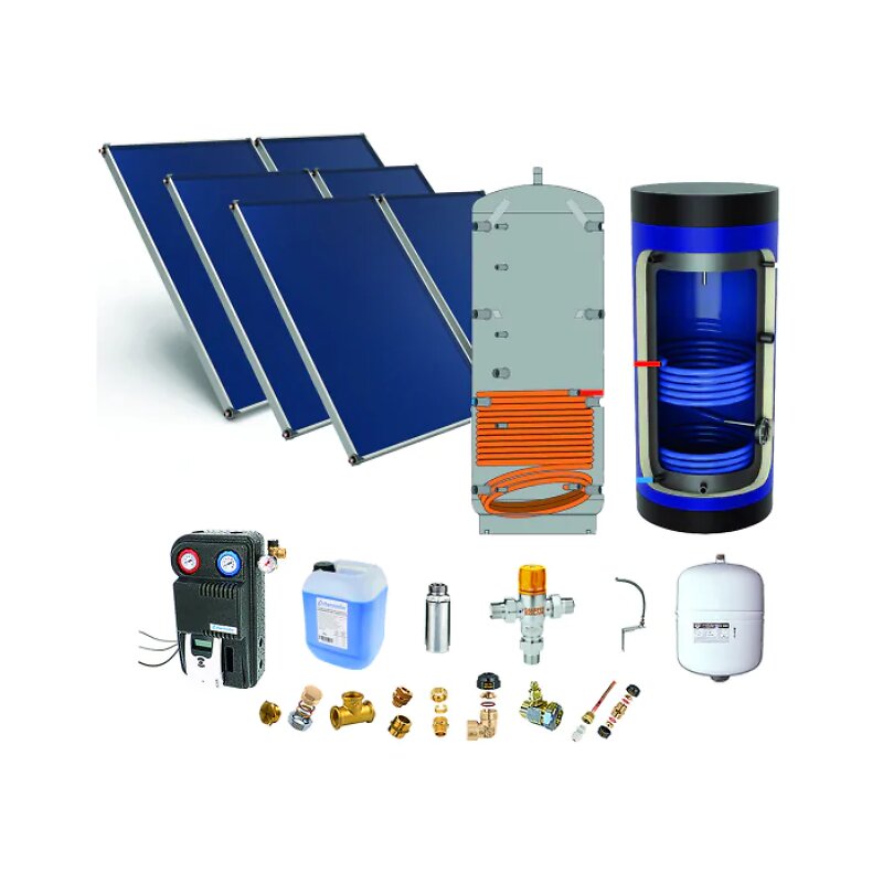 THERMADOR+-+Pack+F+-+SSC+toiture+inclinee+6+capteurs+solaires,+ballon+chauffage+300L+++ECS+500L+-+PSOL2BCHECS635M