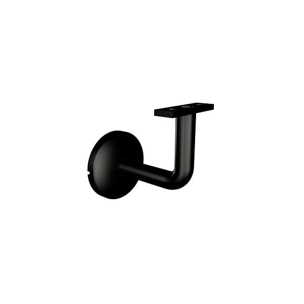 Support De Main Courante Mural – Carré Plat Acier RAL9005 Noir – Sellon24