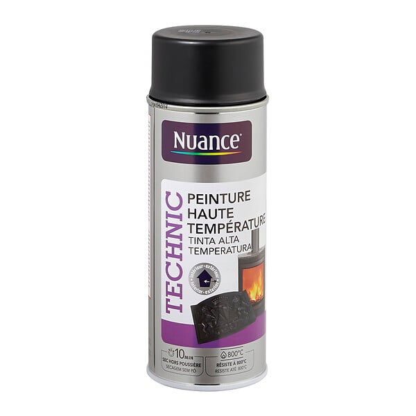 Peinture aerosol - Haute temperature noir - 400ml