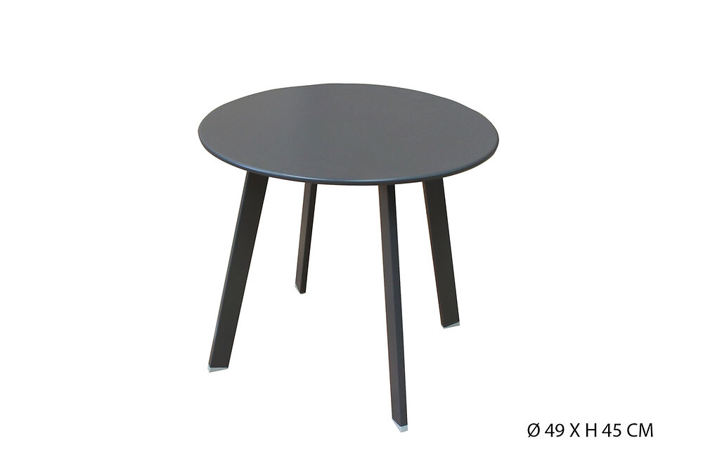 ESSENCIEL - Table d'appoint ronde gris foncé mat - large