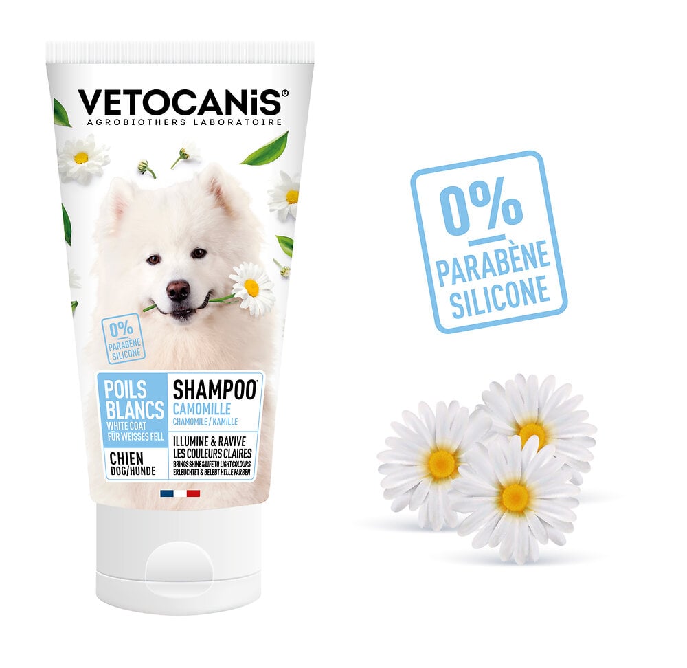 shampoing vétocanis pour chien poils clairs 300ml