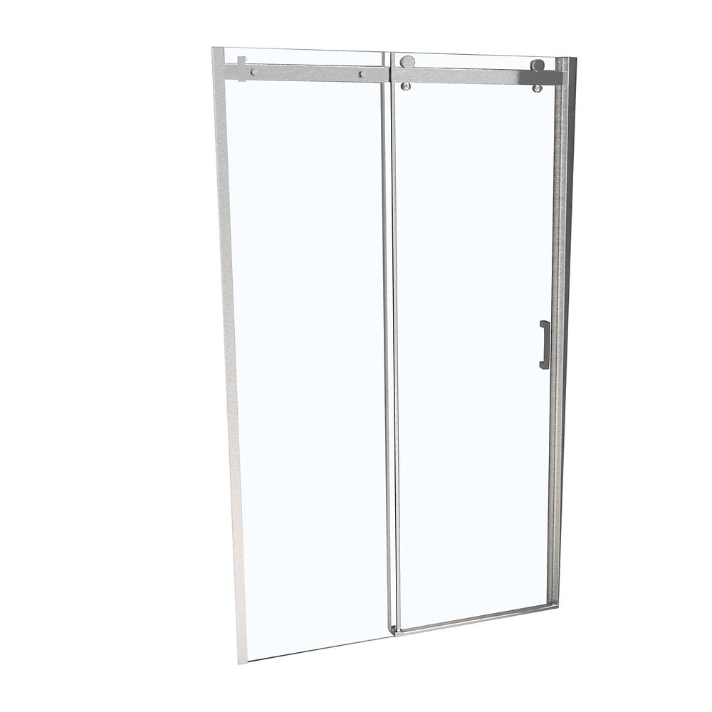 Porte de douche coulissante indus 120 cm en verre 6mm transparent - large