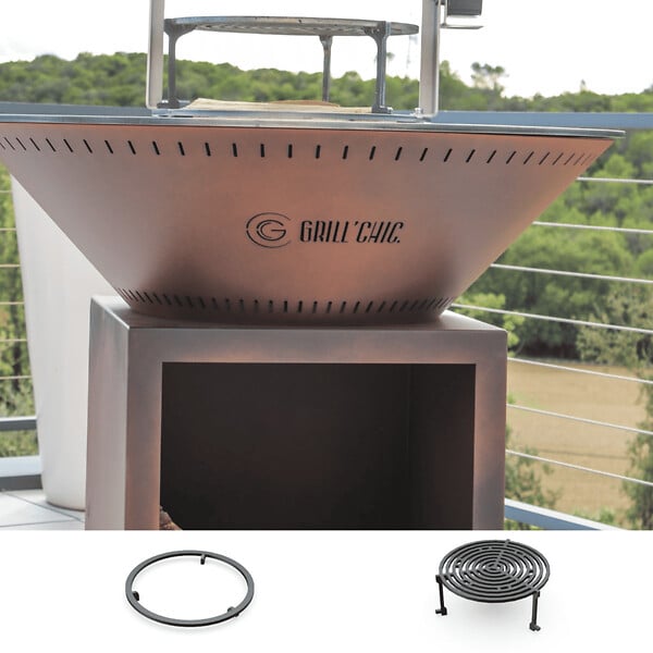 Brasero Auvergnat En Acier Corten – Cuisson Au Feu De Bois, Plaque épaisse 10 Mm – Fabriqué En France, Pieds Réglables