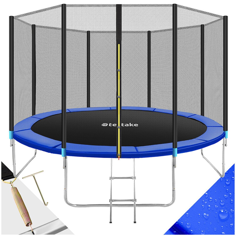 Trampoline+modele+B+Ø+366+cm+certifie+GS+pour+un+maximum+de+securite+noir/bleu