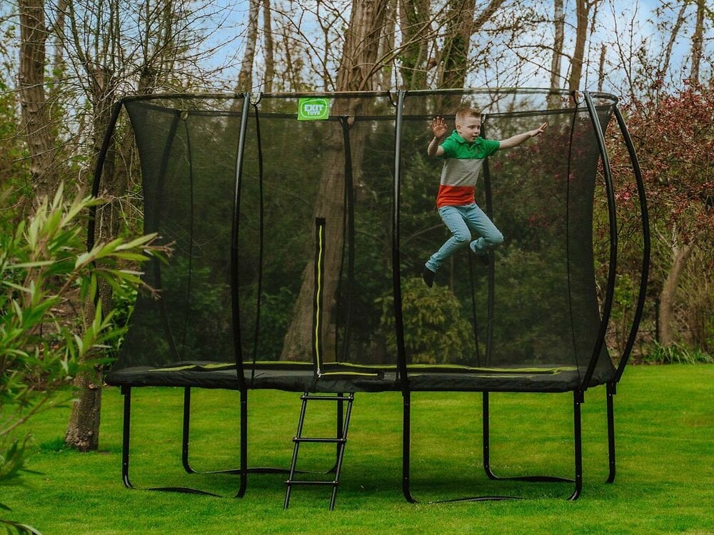 Trampoline+Silhouette+rectangulaire+244+x+366+cm+Noir+-+Exit+Toys