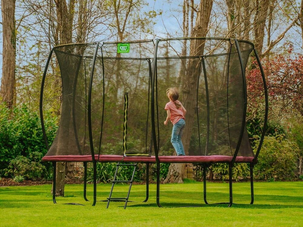 Trampoline+Silhouette+rectangulaire+244+x+366+cm+Rose+-+Exit+Toys