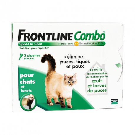 3 Pipettes Antiparasitaires Frontline Combo Spot On Chat Bricomarche