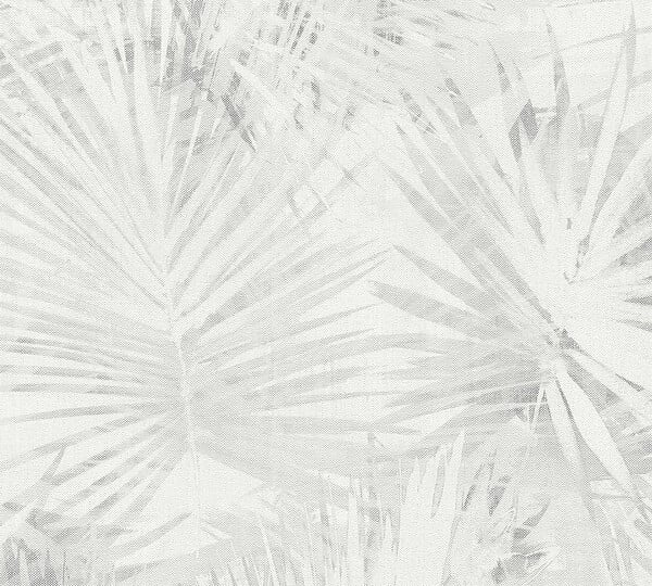 Papier peint expansé sur intissé Stitch palme gris clair