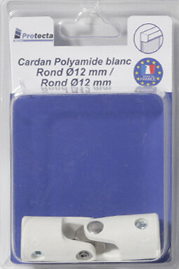 PROTECTA - Cardan manivelle volet roulant rond 12mm poly Blanc - large