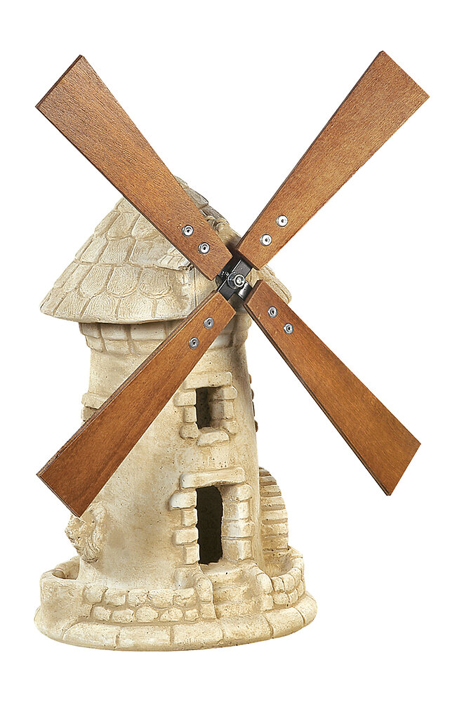 Moulin en pierre reconstituée grand modèle au ton vieilli 34x54cm
