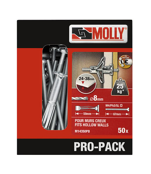 PRO-PACK Molly - 50 chevilles métal à expension