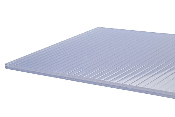 Plaque alvéolaire polycarbonate transparent 200 x 100 cm, ép.10 mm (vendue  à la plaque)