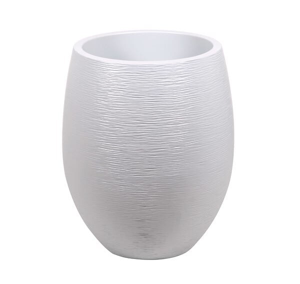 Bac pour fleur pot Egg Graphit - intérieur extérieur - Ø50 x H.60 cm Blanc cérusé EDA PLASTIQUES