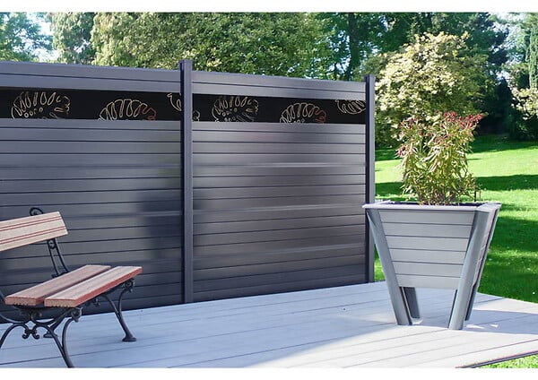 Lot de 4 clôtures de jardin décoratives - dim. totales 252l x 62h