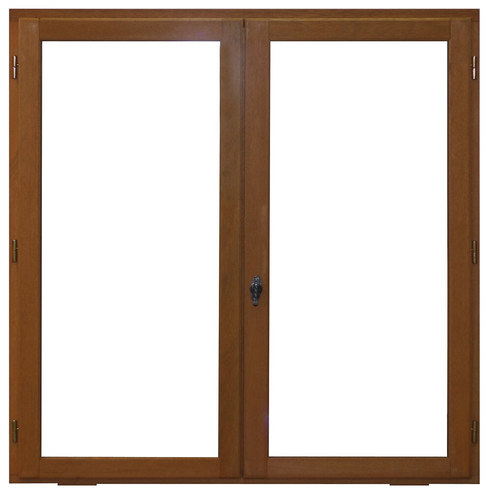 Fenetre bois exotique 2 vantaux - 125x120cm | Brico Cash