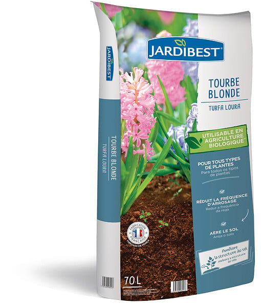 Tourbe Blonde 0/40 Mm Bio 70 L pour les plantes de Jardinerie Borde