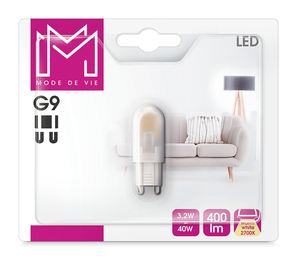 Ampoule LED Capsule équivalent 40W G9 2700K Bricorama