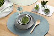 VENILIA - set de table tressé spiral blue ovale - vignette