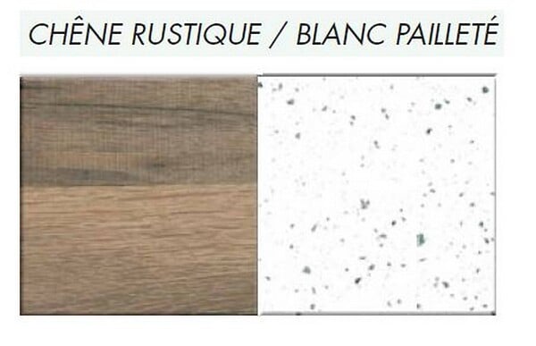 Credence murale reversible - Chene rustique et blanc - 300x60cm ...