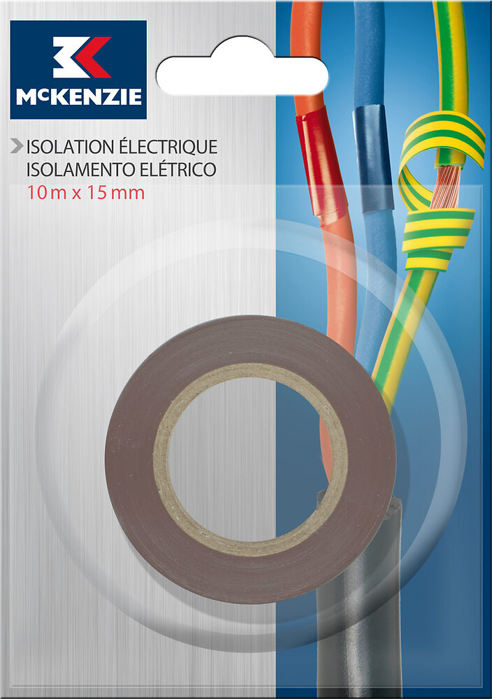 MC KENZIE - Adhésif isolant électrique marron 10mx15mm - large