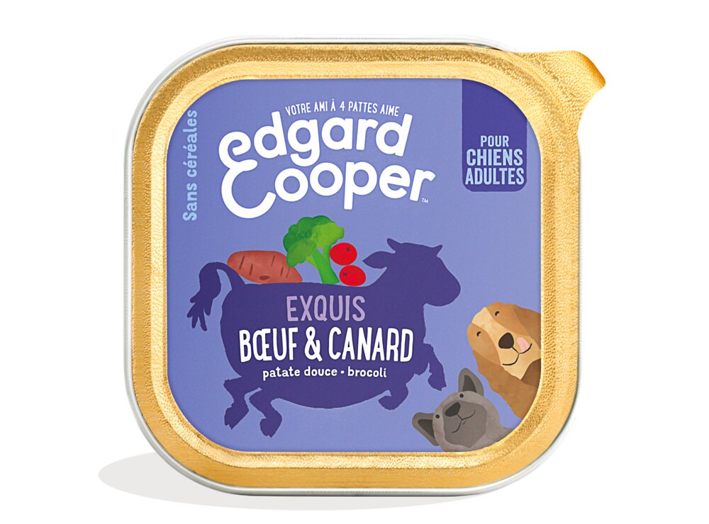 EDG COOPER - Barquette Naturelle Chien 150g Boeuf/Canard frais - large