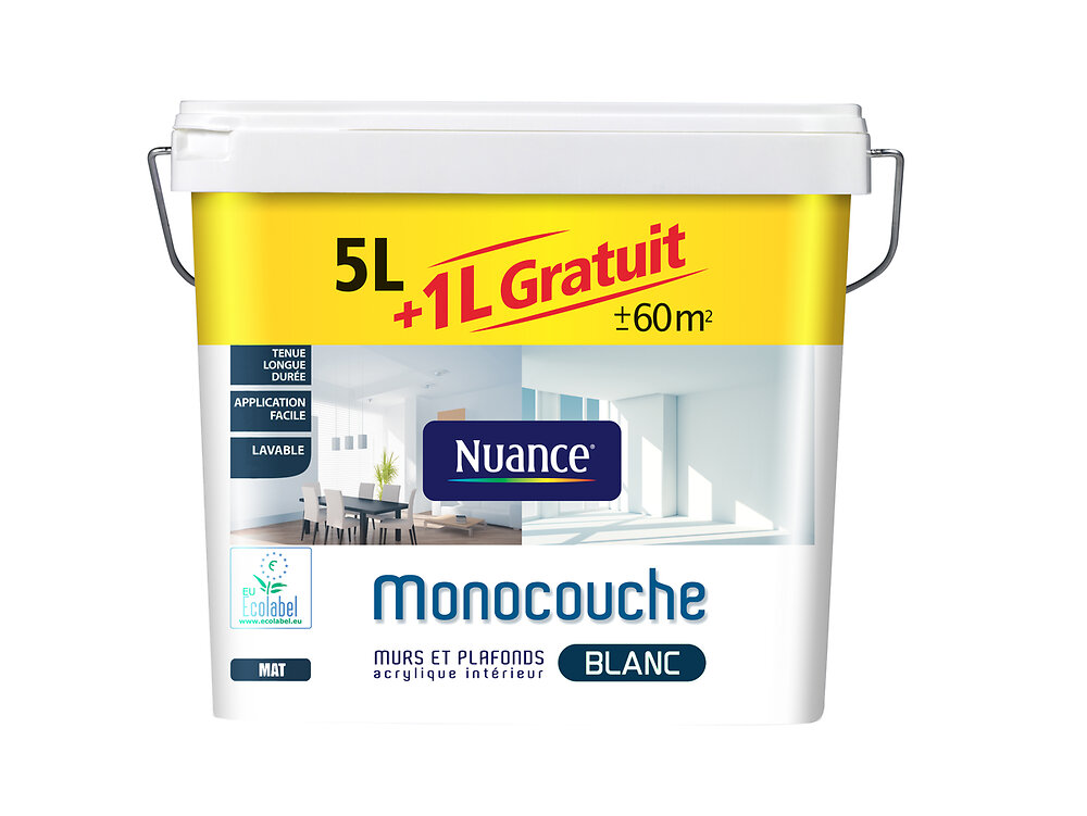 Peinture Murs Et Plafonds Mat Blanc Pot 6l | Bricomarché